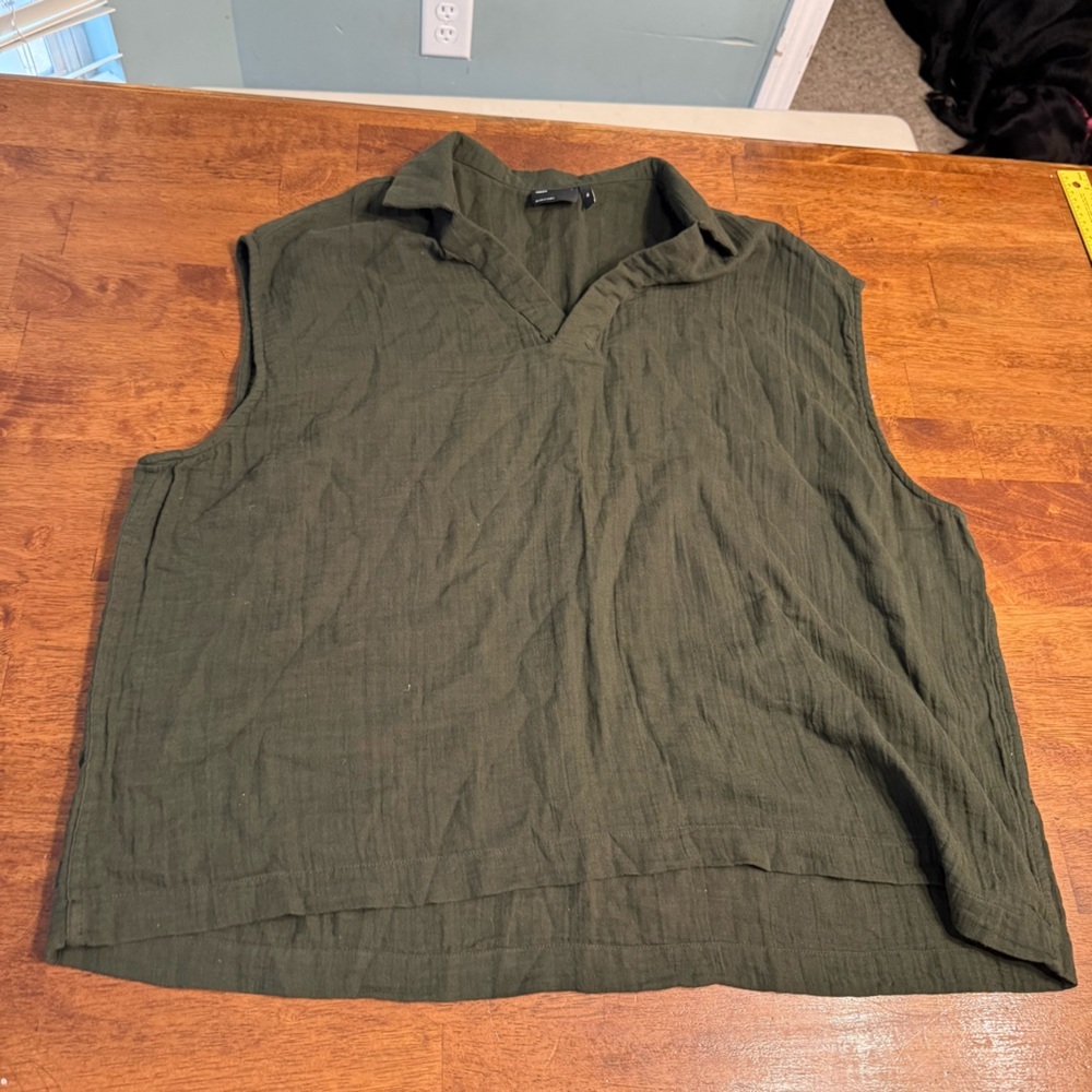 ASOS designs olive Dark Green Sleeveless Top size xl 100% cotton
